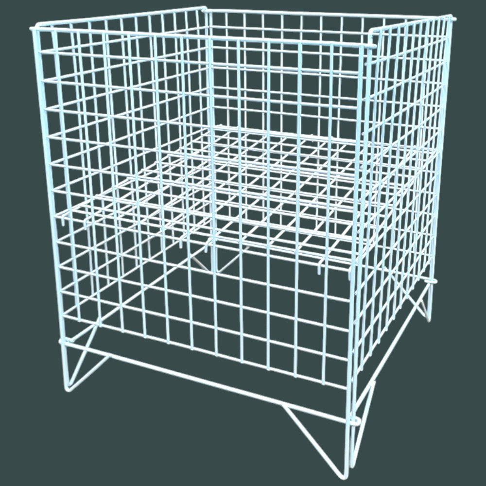 White Dump Bin Basket Retail Merchandising Display Storage Bin