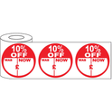 500x45mm Round Adhesive % Off Promo Stickers