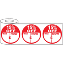 500x45mm Round Adhesive % Off Promo Stickers