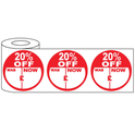 500x45mm Round Adhesive % Off Promo Stickers
