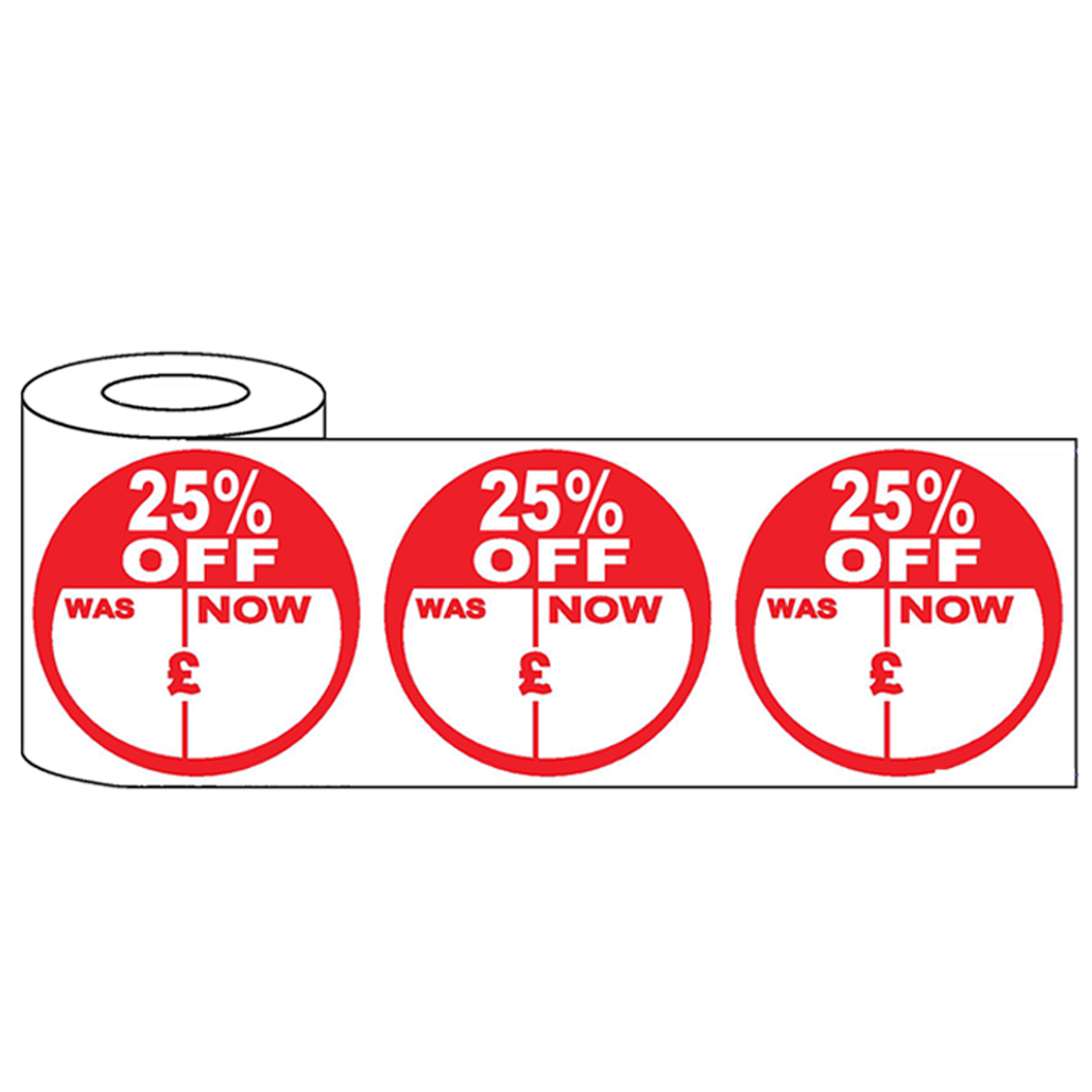 500x45mm Round Adhesive % Off Promo Stickers