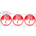 500x45mm Round Adhesive % Off Promo Stickers