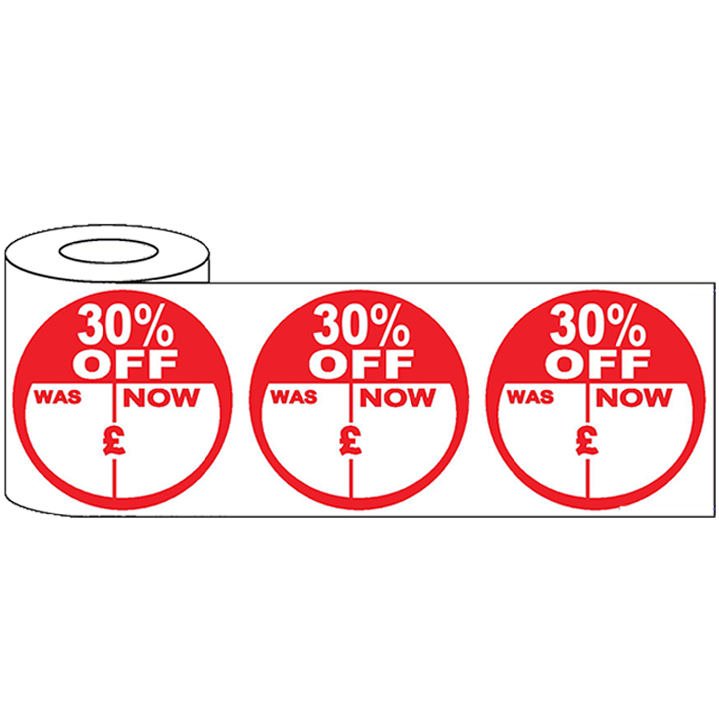 500x45mm Round Adhesive % Off Promo Stickers