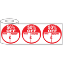 500x45mm Round Adhesive % Off Promo Stickers