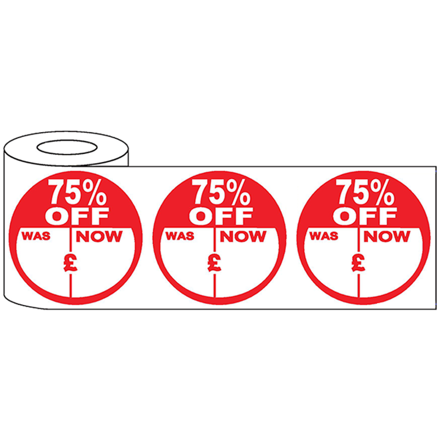 500x45mm Round Adhesive % Off Promo Stickers