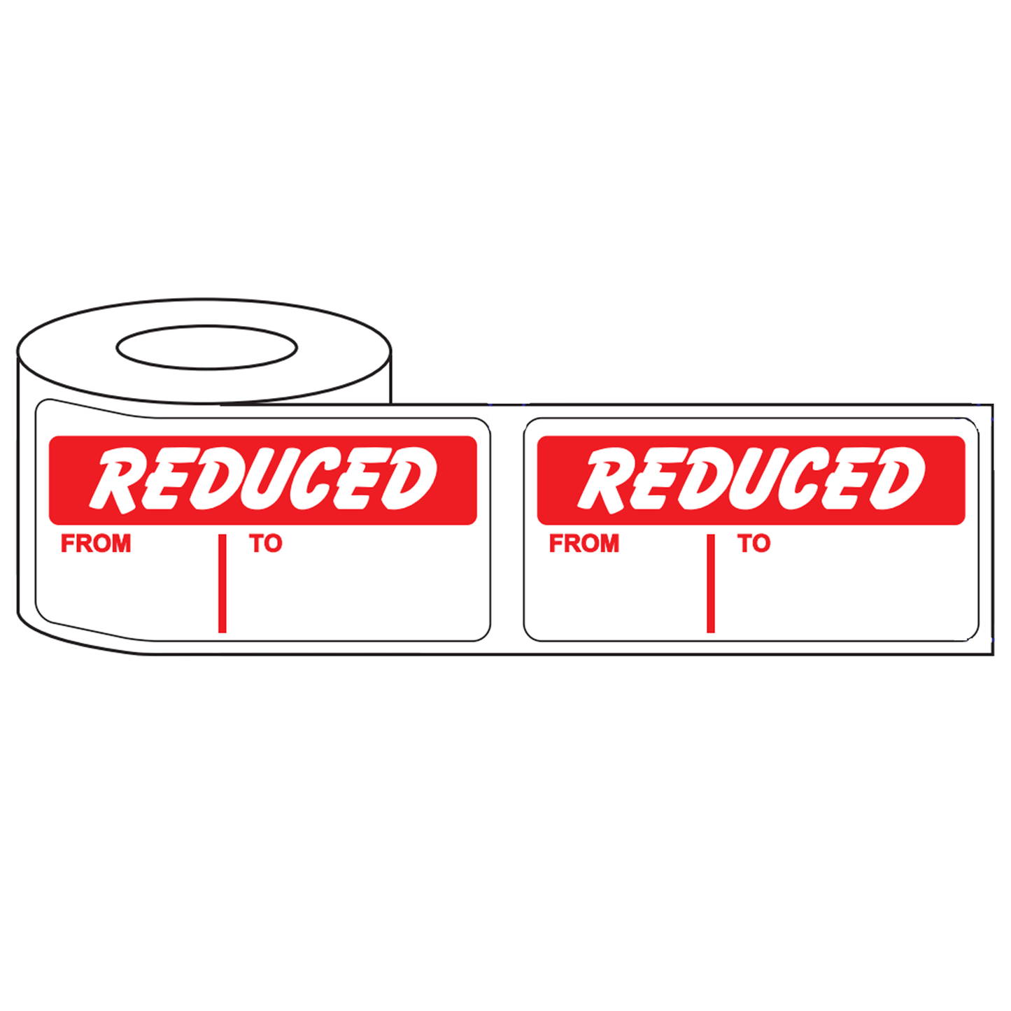 500x 50mm Rectangle Adhesive Reduced Was/Now & Reduced From/To Promotional Stickers