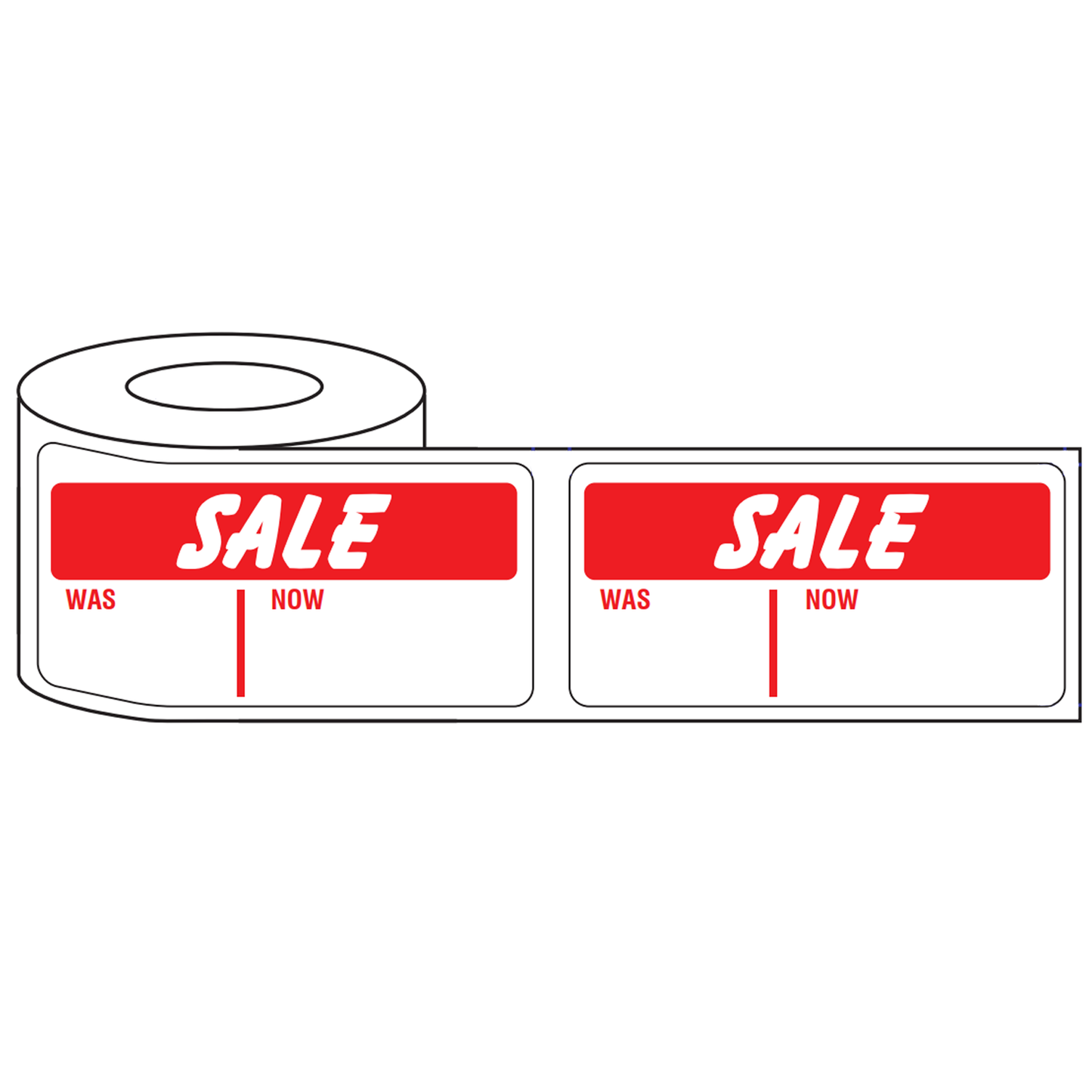 500x 50mm Rectangular Adhesive Clearance & Sale Promotional Stickers - Was/Now Highlights