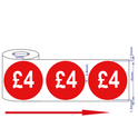 500x 45mm £1-£10 Red Self Adhesive Price Stickers