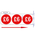 500x 45mm £1-£10 Red Self Adhesive Price Stickers