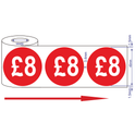 500x 45mm £1-£10 Red Self Adhesive Price Stickers