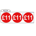 500x 45mm £11-£20 Red Self Adhesive Round Price Stickers