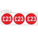 500x 45mm £21-£75 Red Self Adhesive Round Price Stickers