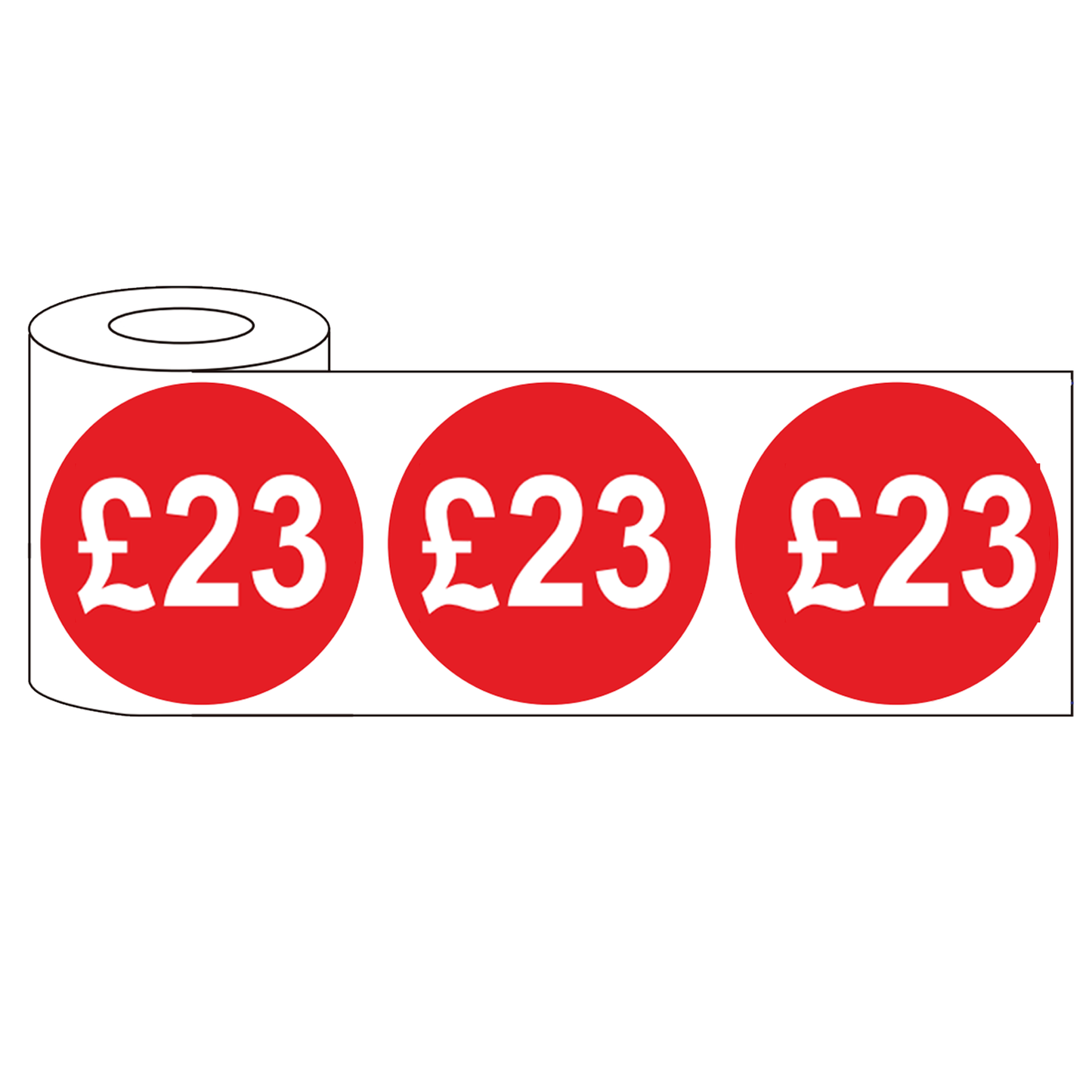 500x 45mm £21-£75 Red Self Adhesive Round Price Stickers