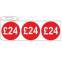 500x 45mm £21-£75 Red Self Adhesive Round Price Stickers