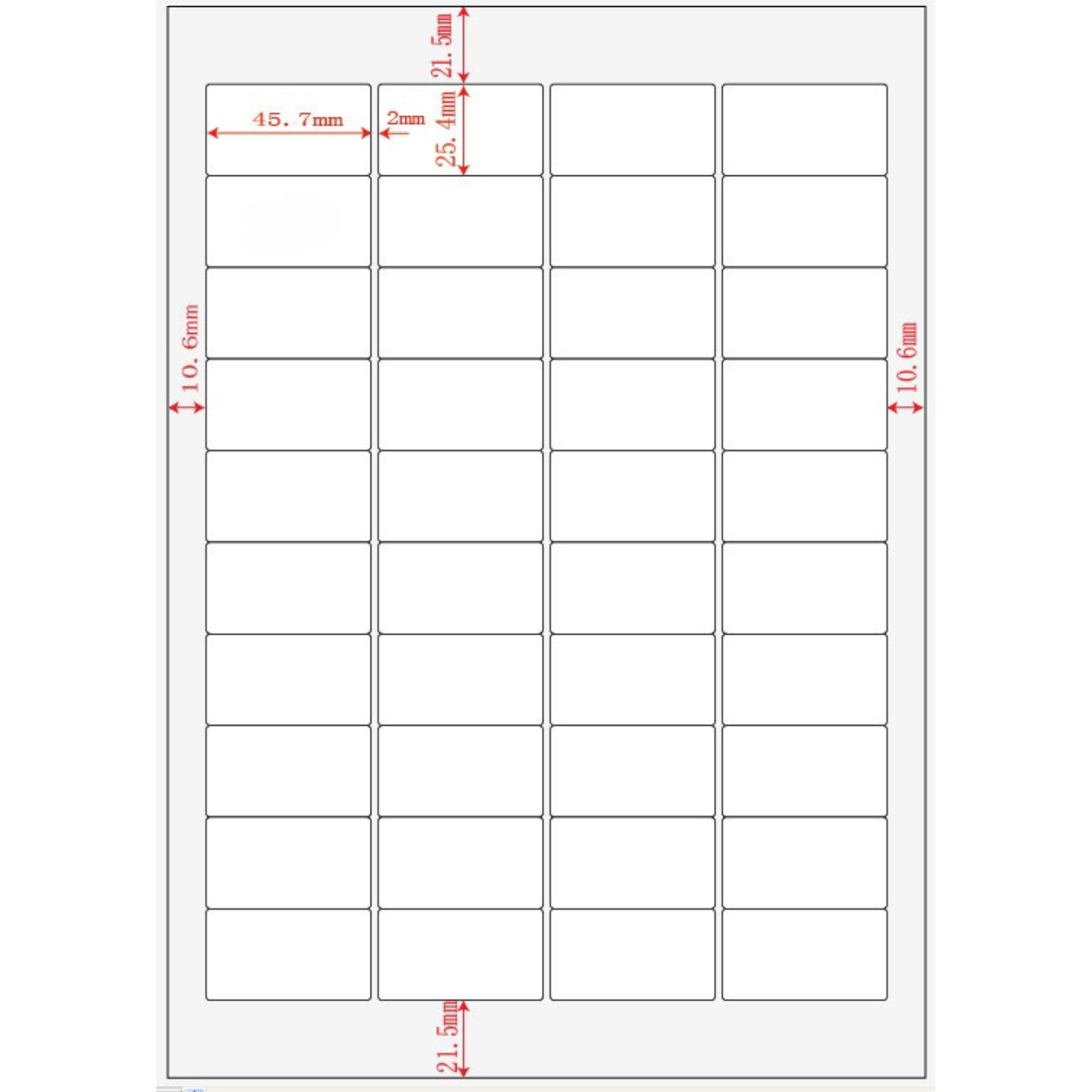 Multi-Purpose A4 White Self-Adhesive Labels