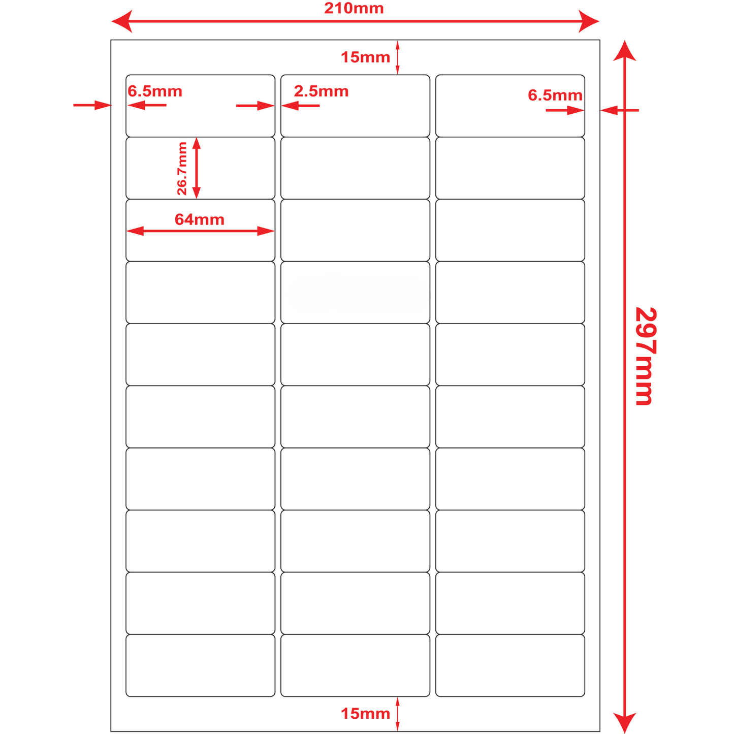 Multi-Purpose A4 White Self-Adhesive Labels