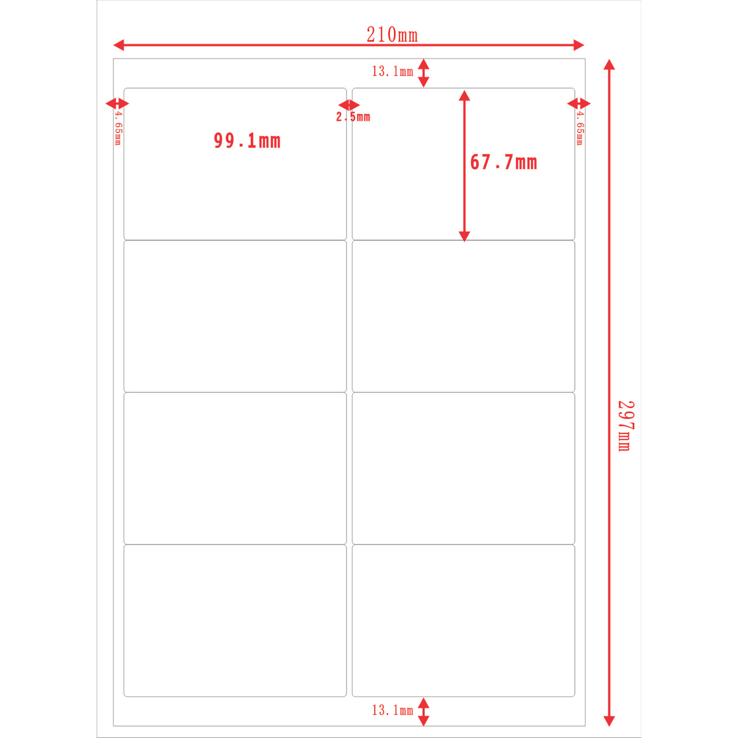 Multi-Purpose A4 White Self-Adhesive Labels