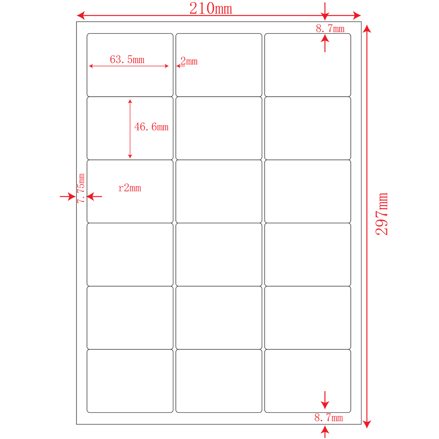 Multi-Purpose A4 White Self-Adhesive Labels