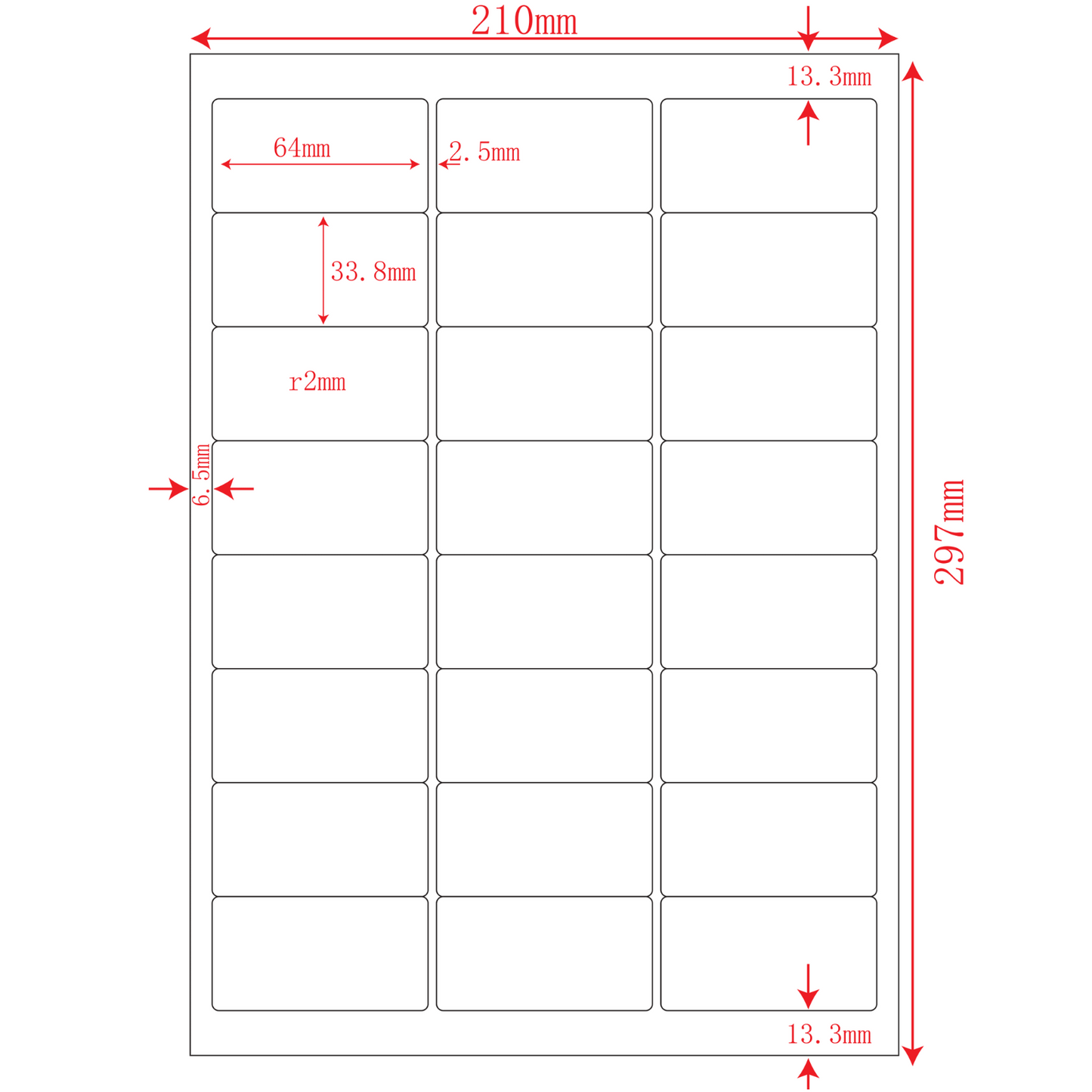 Multi-Purpose A4 White Self-Adhesive Labels