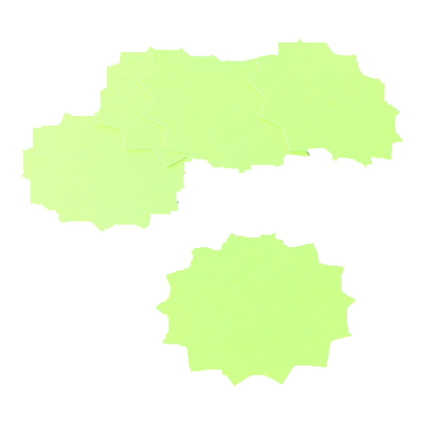 Fluorescent Sale Cards - Flash Star & Bubble Shaped