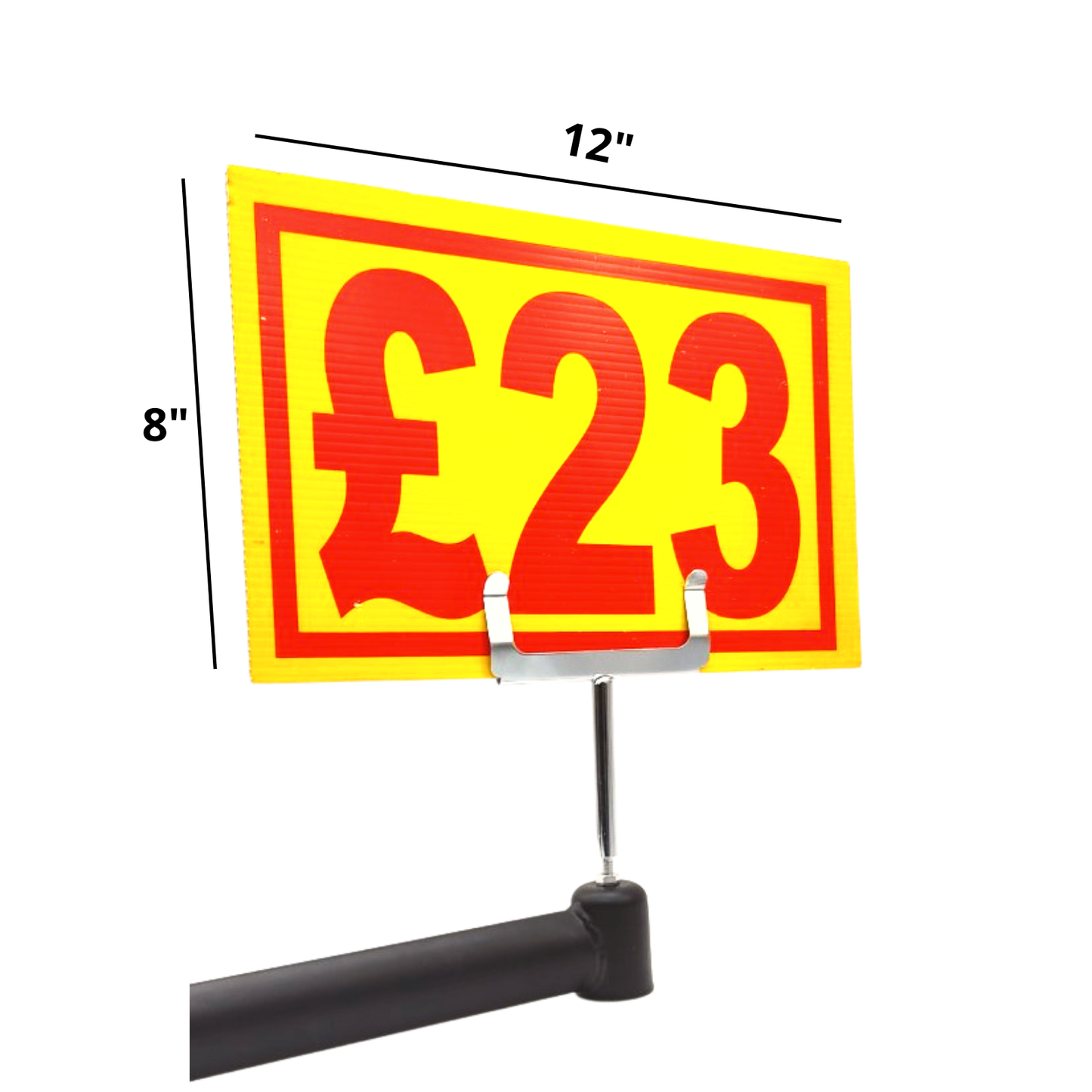 Yellow & Red Correx Market Price Sale Card Sign Board Double-Sided & Waterproof