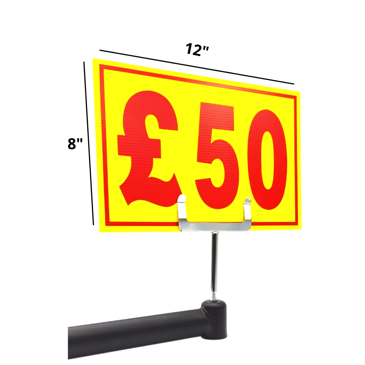 Yellow & Red Correx Market Price Sale Card Sign Board Double-Sided & Waterproof