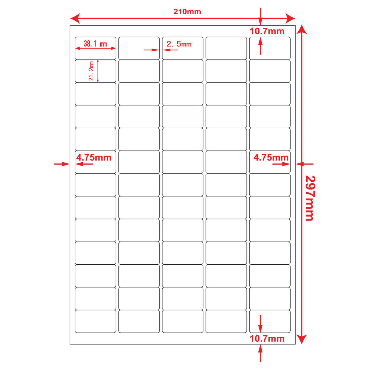 Multi-Purpose A4 White Self-Adhesive Labels 65 Label
