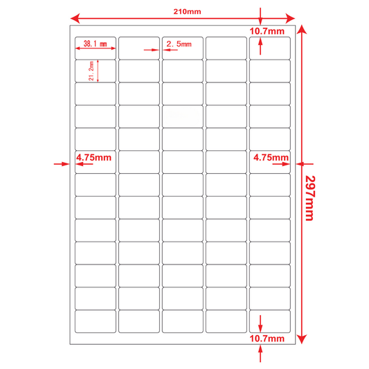 Multi-Purpose A4 White Self-Adhesive Labels - 65 Label Per sheet