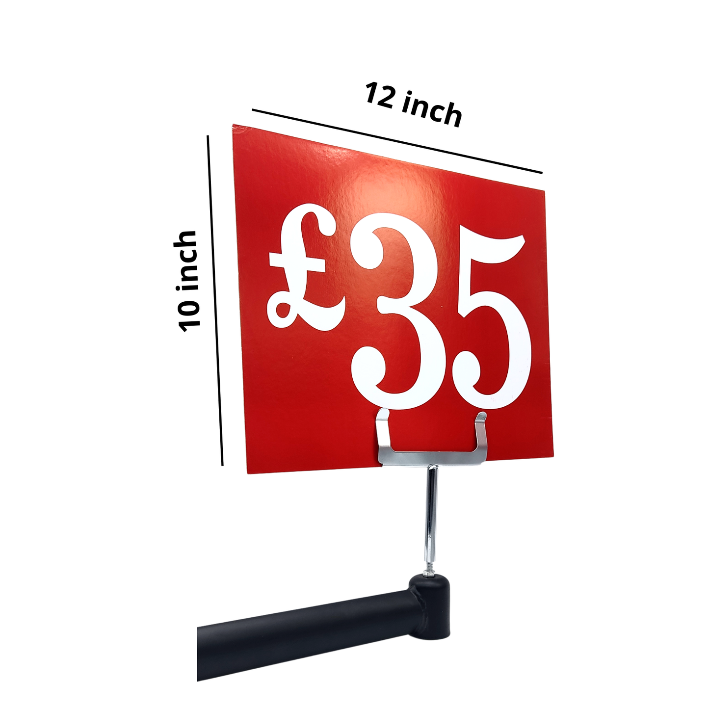 Red Display Cards Signs For Retail Shop Market Stall Rail Red Display Cards Signs - POS Sale