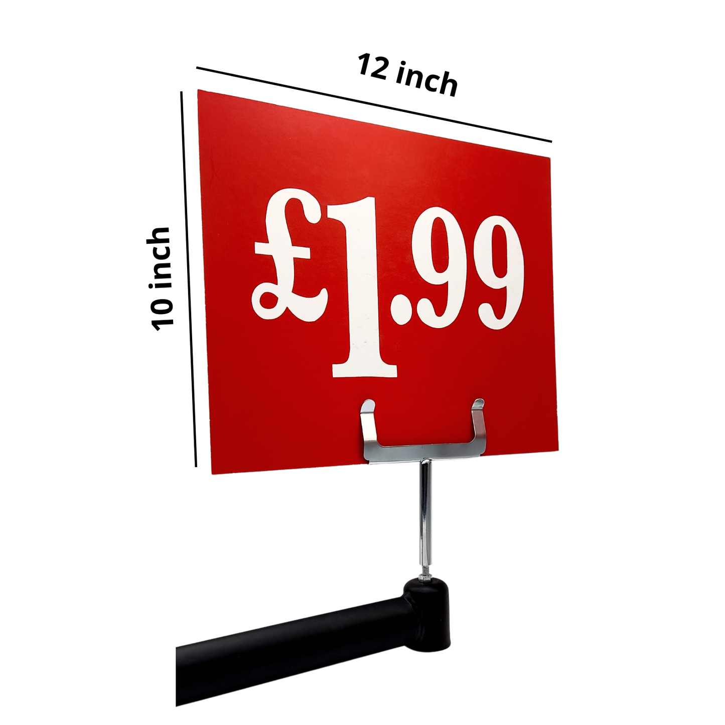 Red Display Cards Signs For Retail Shop Market Stall Rail Red Display Cards Signs - POS Sale