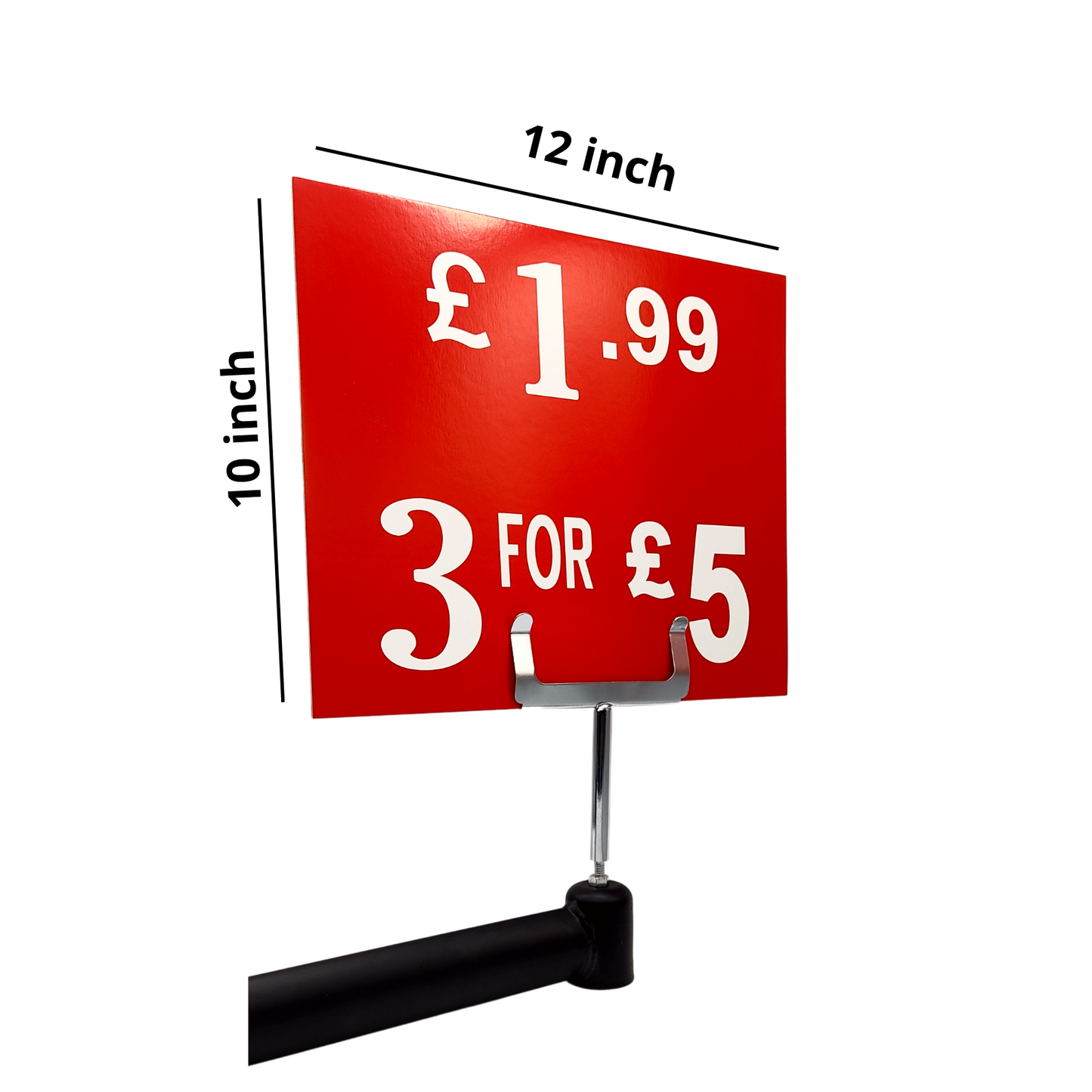 Red Display Cards Signs For Retail Shop Market Stall Rail Red Display Cards Signs - POS Sale