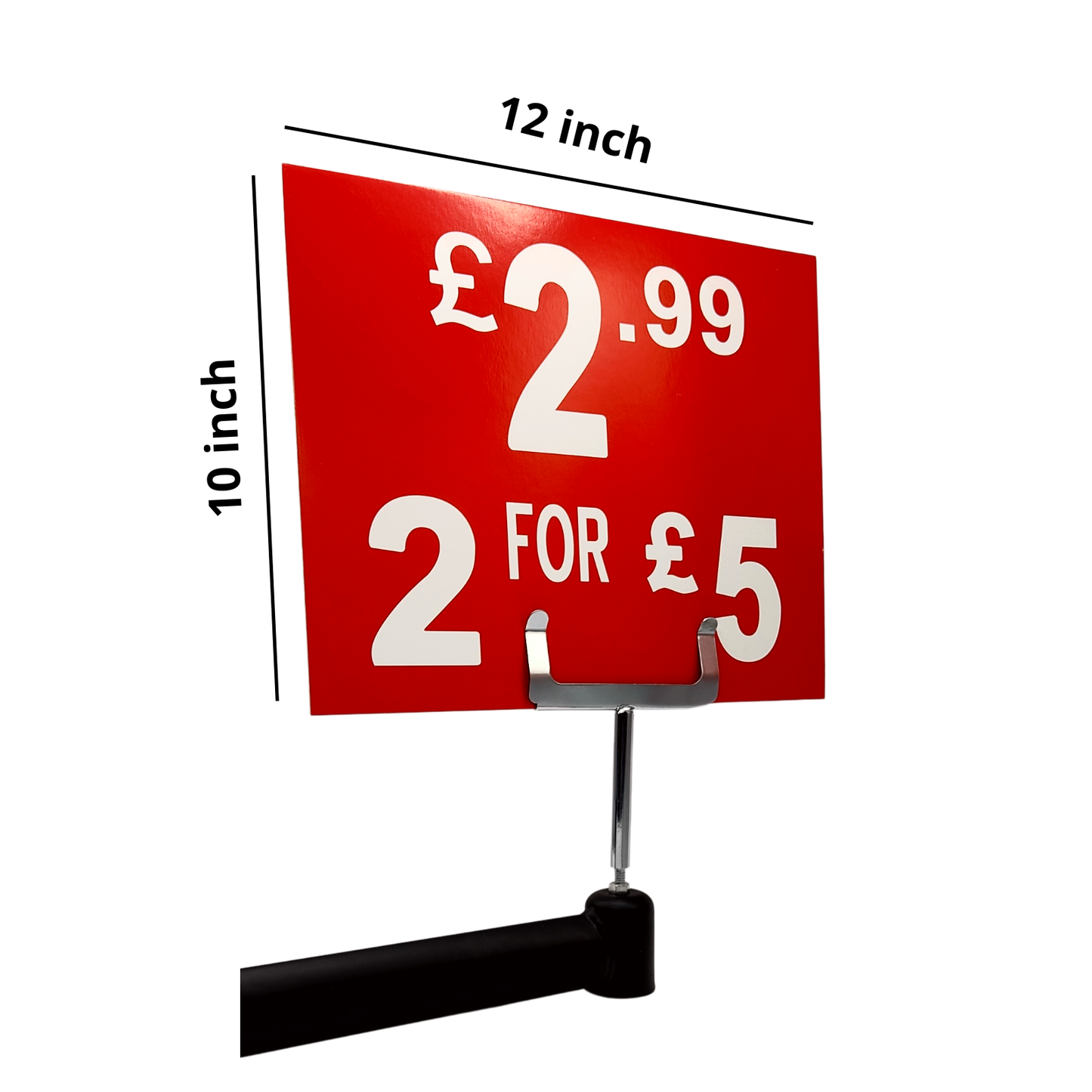 Red Display Cards Signs For Retail Shop Market Stall Rail Red Display Cards Signs - POS Sale