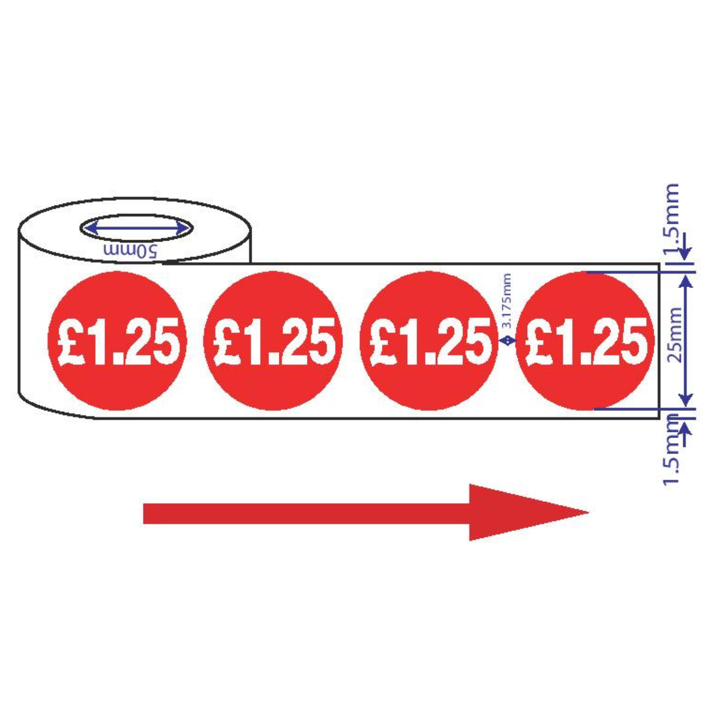 1000x 25mm £1.25-£19.99 Red Price Self Adhesive Stickers Sticky Labels Swing Tag Labels For Retail