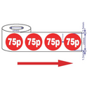 1000x25 49p-99p mm Red Price Self Adhesive Stickers Sticky Labels For Retail Display