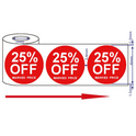 500x45mm 20%-50% Off Red Price Self-Adhesive Stickers
