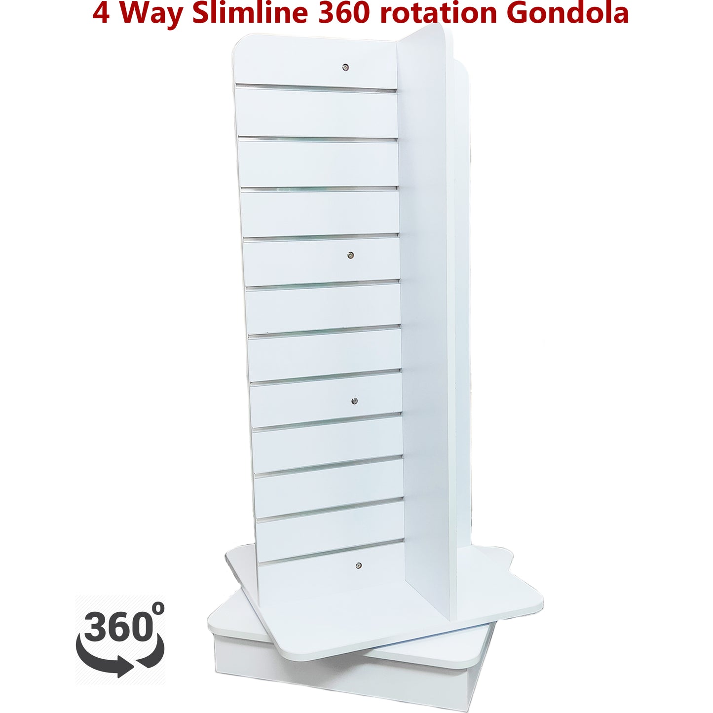 4 Way Rotated Slimline Slatwall Gondola Aluminium Inserts Display Area - 1.68m²