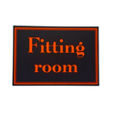 Black signage board-FITTING ROOM