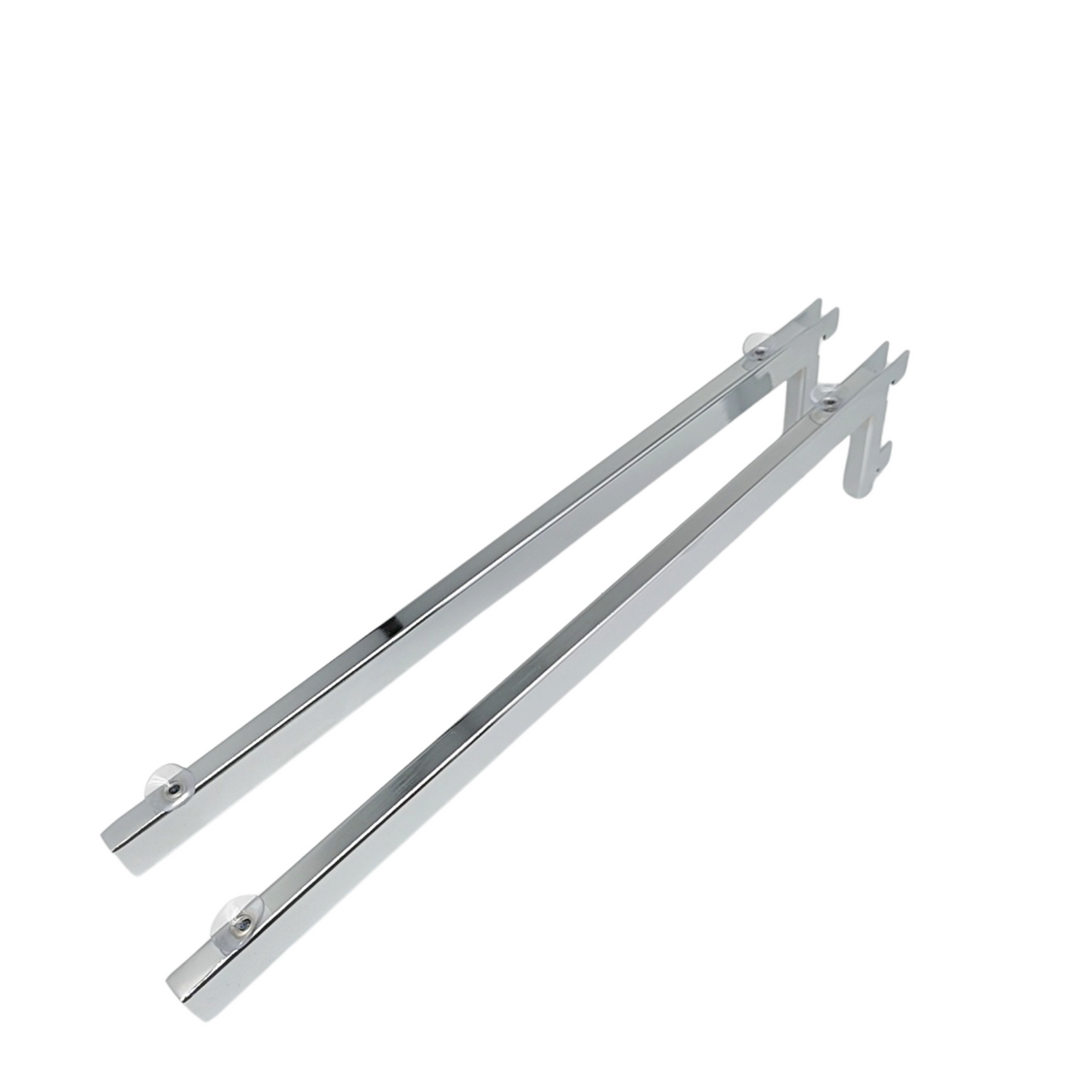1x Chrome Glass Shelf Bracket For Upright With Suction Pads