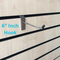 6" 45 Degree Slatwall Hooks Accessory Single Prong Shop Display (6 Inch)