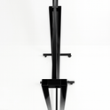 Heavy Duty 6-Way Straight Arm Clothing Rail – Adjustable Black Retail Display Stand with Castors & Brakes
