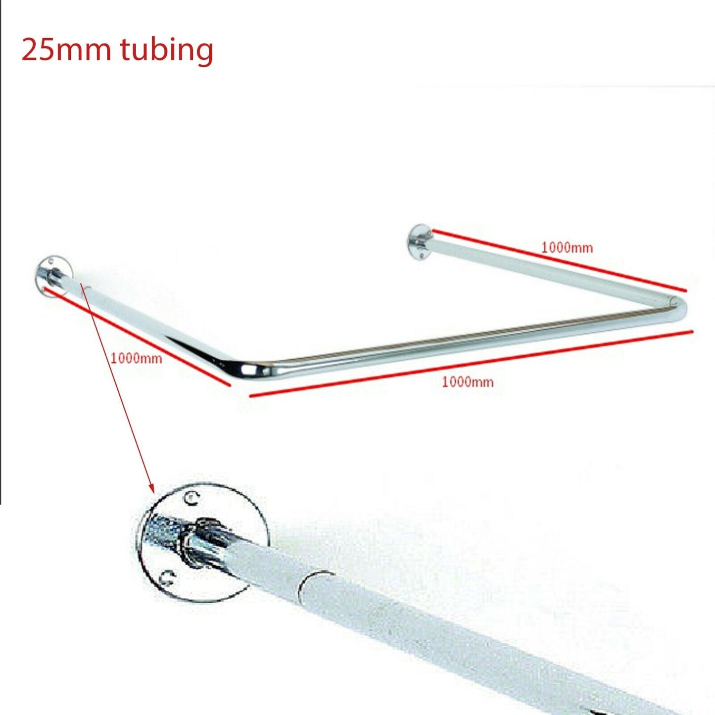 Heavy Duty Full Chrome Changing Room Tubing Kit