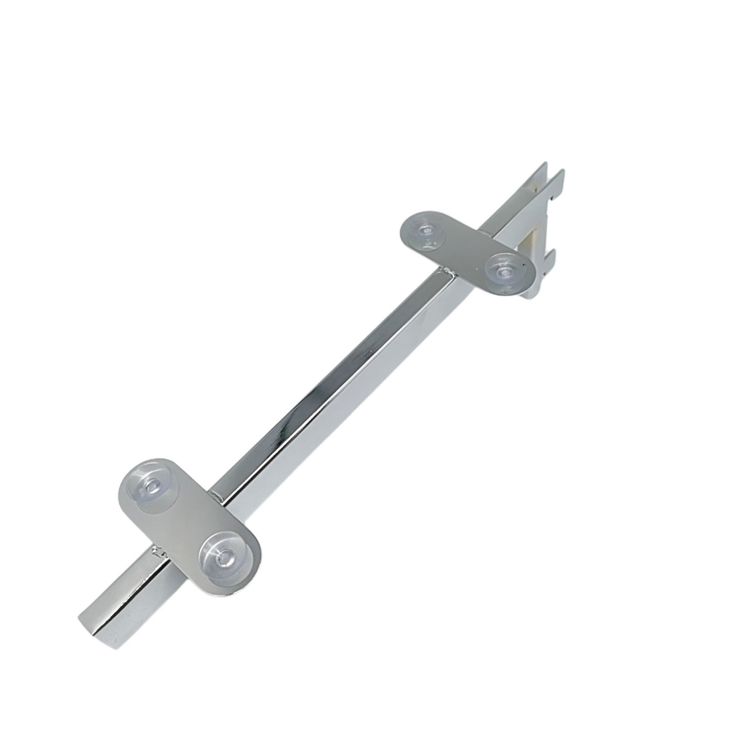 Chrome Glass Shelf Brackets For Upright Dual Suction Pad For Holding 2 Glass