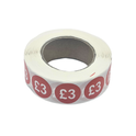 1000x 25mm £1-£30 Red Price Self Adhesive Stickers Sticky Labels For Retail Display