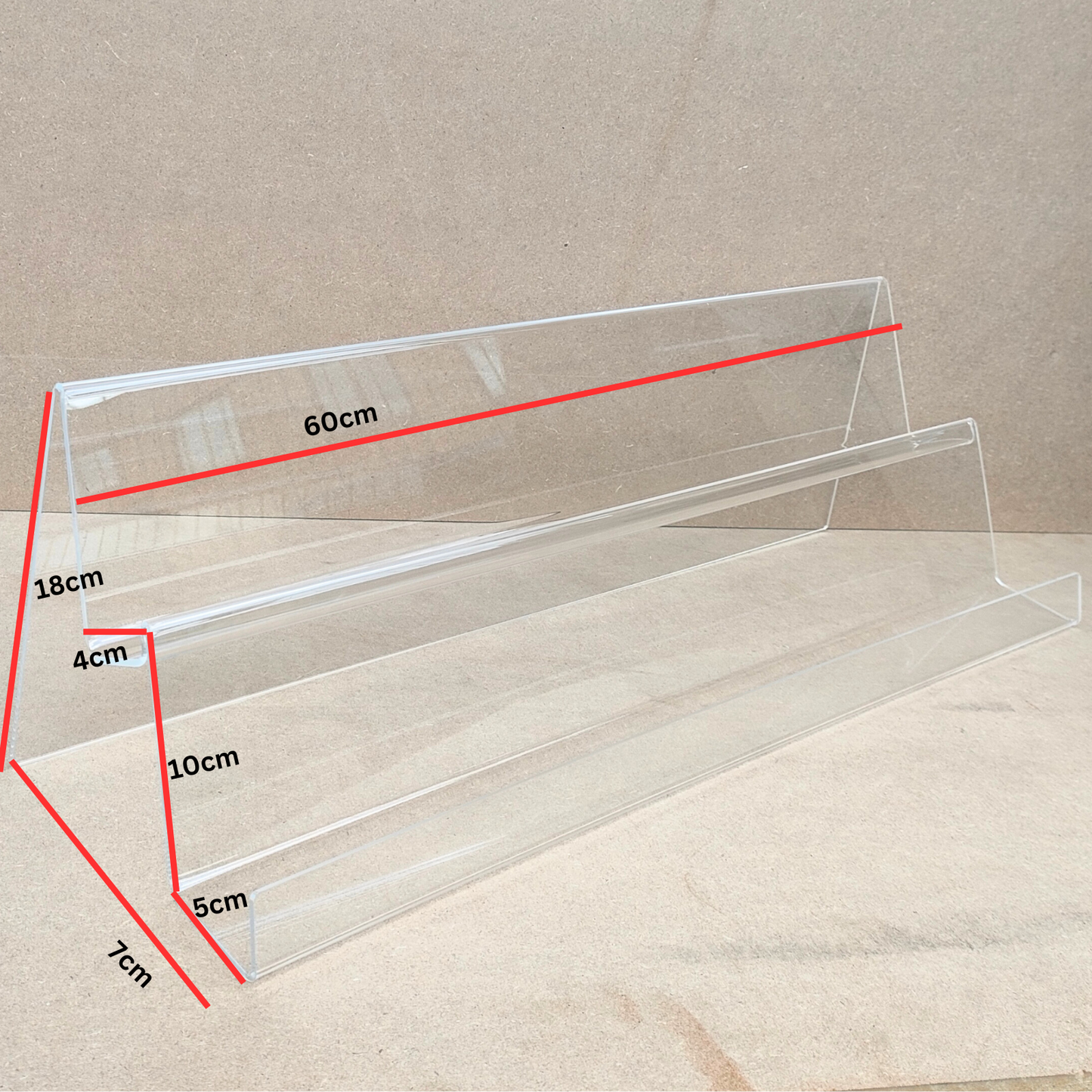 Clear Acrylic 3-Tier & 2-Tier With Lip Mobile Phone and iPad Display Stand