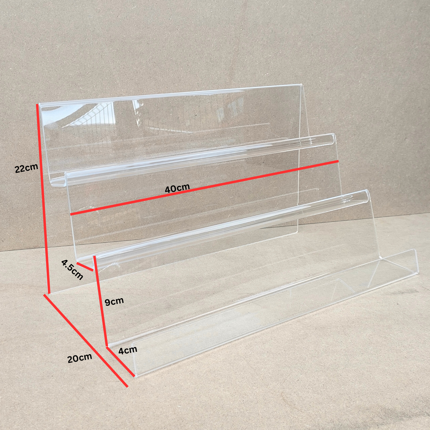 Clear Acrylic 3-Tier & 2-Tier With Lip Mobile Phone and iPad Display Stand