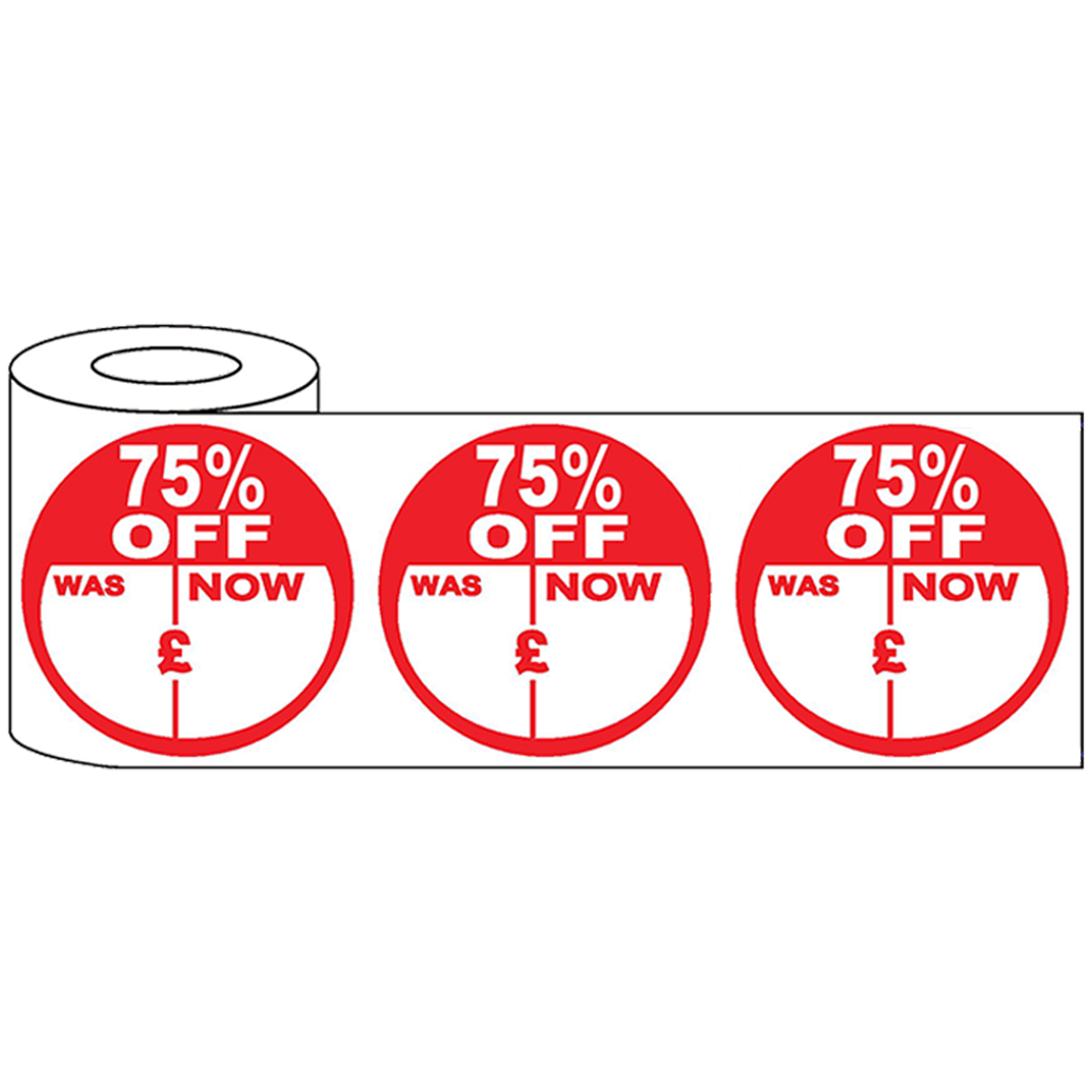500x45mm Round Adhesive % Off Promo Stickers