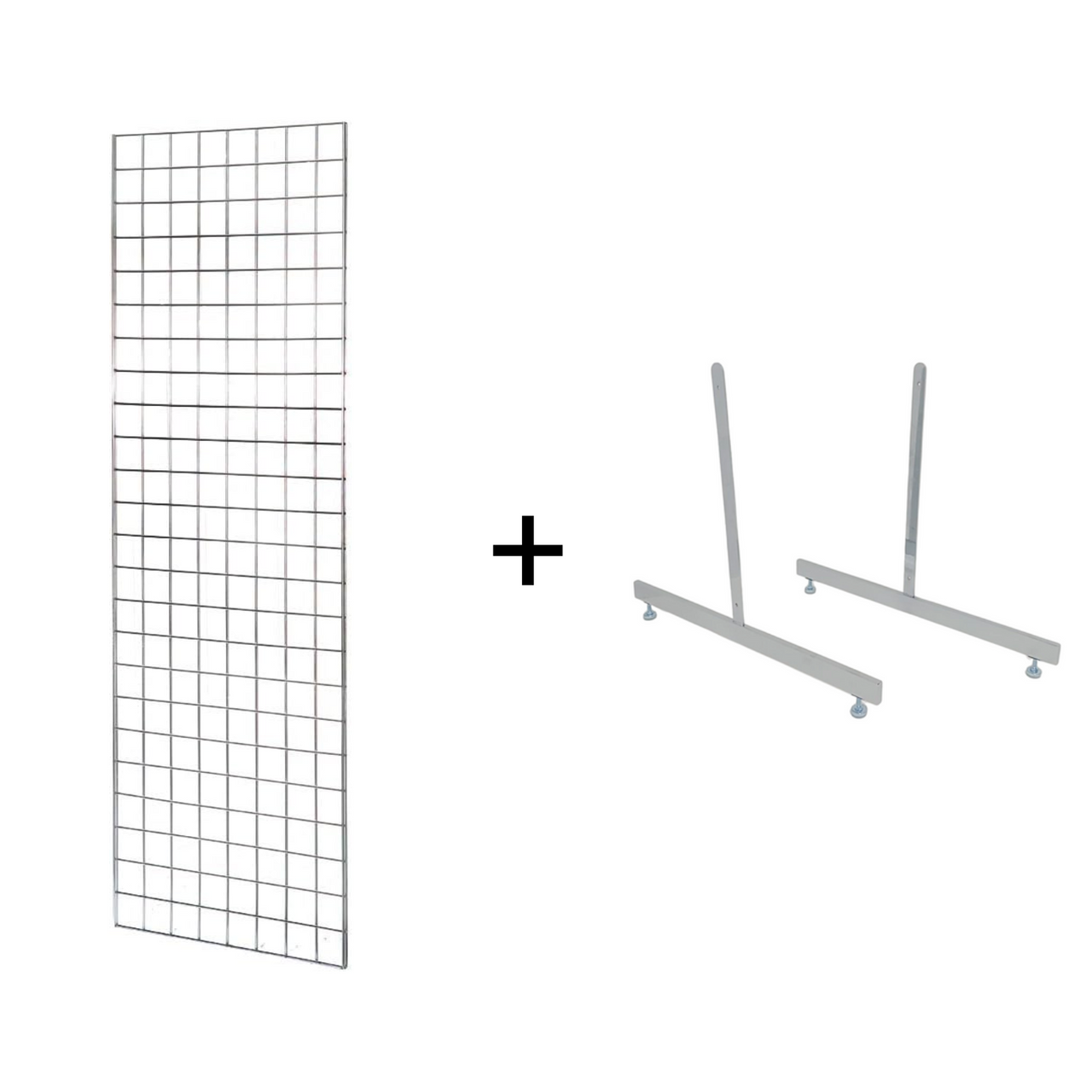 7FT CHROME MESH PANEL WITH L-LEG OR T-LEG