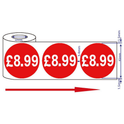 500x45mm £8.99 Red Sign Self Adhesive Stickers Sticky Labels Swing Labels For Retail Price