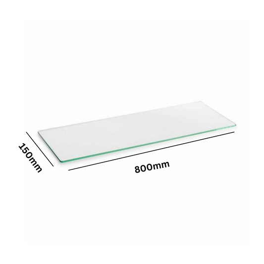 800mm*150mm*6mm-Clear Tempered Glass Shelf Panel Storage Sheet Shelving Display Bathroom Shelves