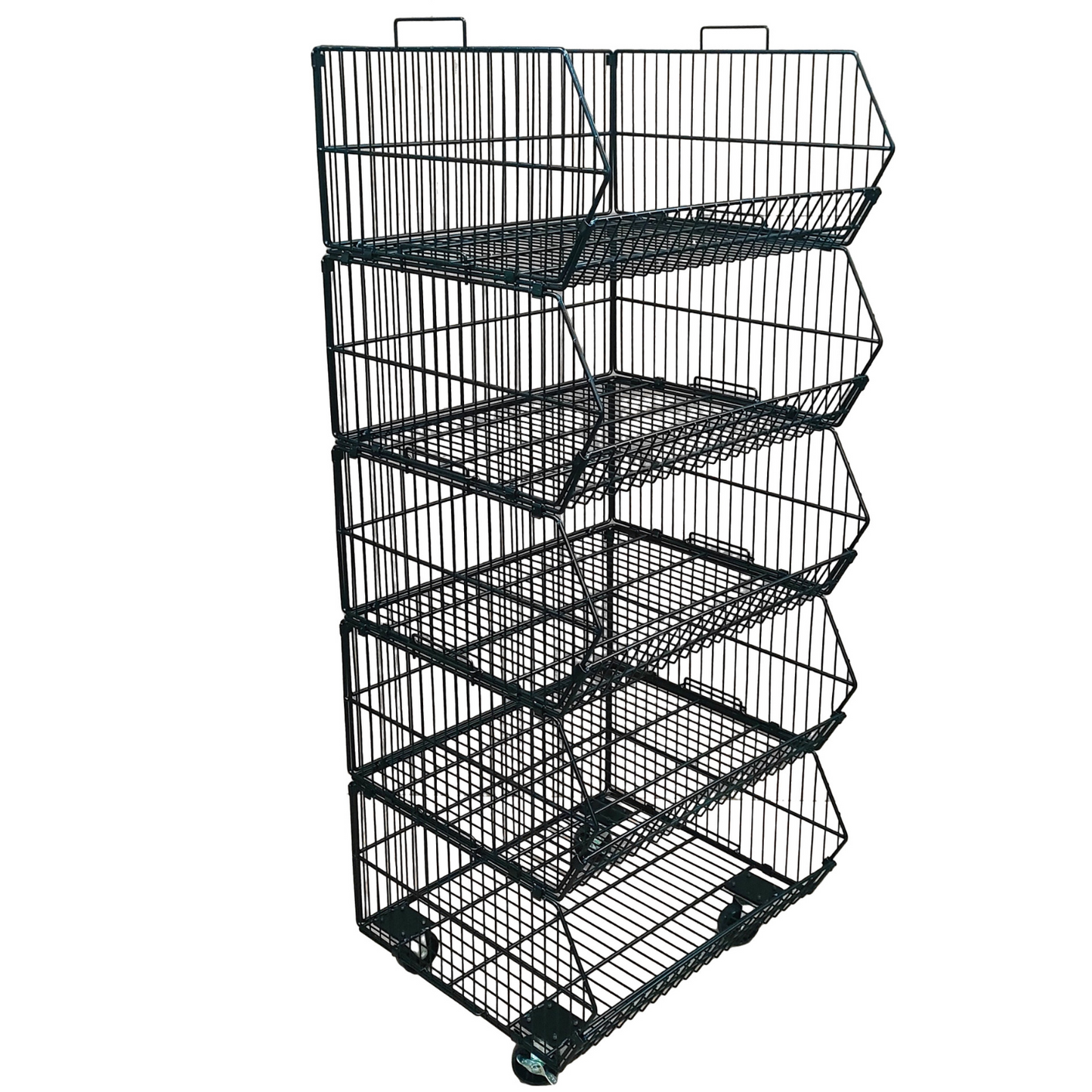 Pallet Of 60cm Stackable Baskets Black/White/Chrome Colour
